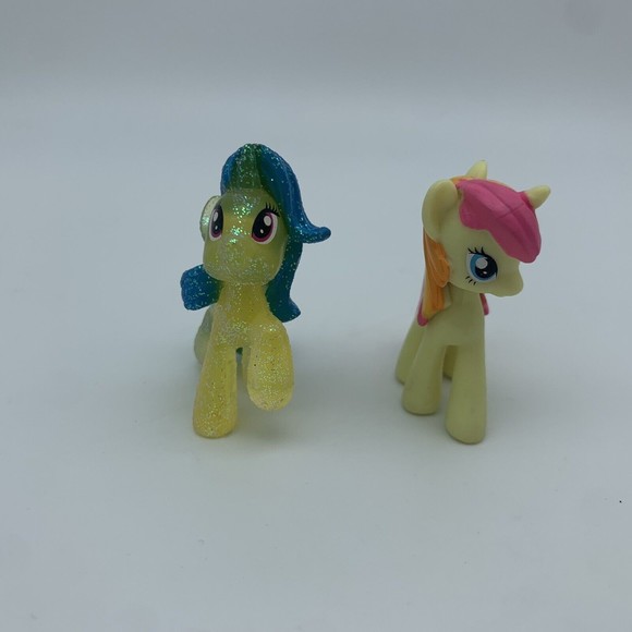Lot of 2 My Little Pony Ponies Sweetcream Scoops FiM Lemon Hearts Glitter Yellow - Picture 2 of 7